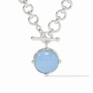 Honeybee Demi Necklace- Silver- Chalcedony Blue