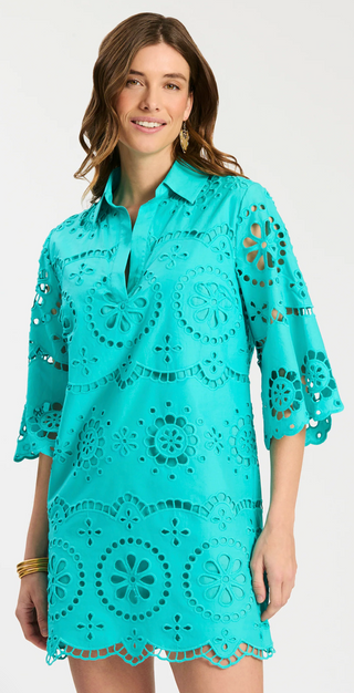 Penny Eyelet Dress - Ceramic