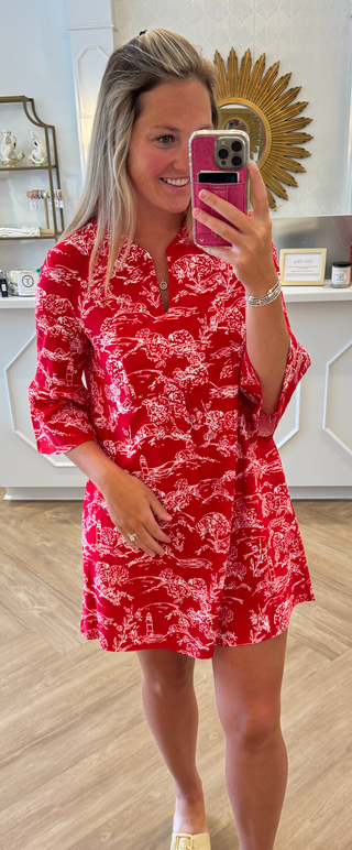 Kerry Nantucket Toile Red