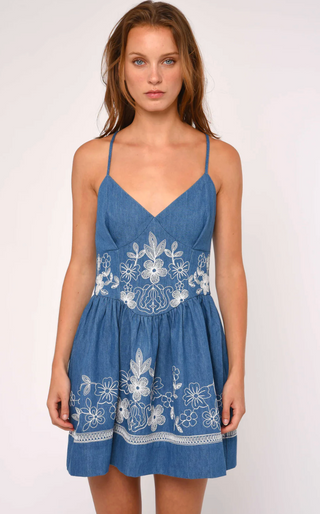 Nicks Mini Dress Wythe Embroidered Denim