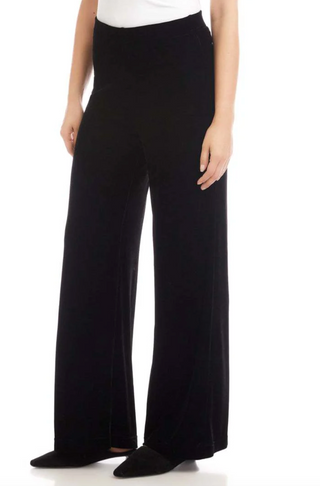 Black Velvet Wide-Leg Pants