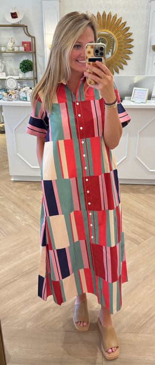 Gibbons Dress woodlands stripe