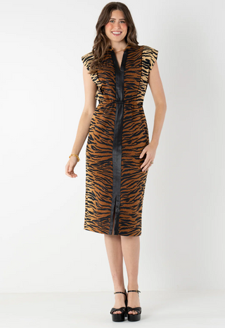 Meme Dress Tiger Jacquard