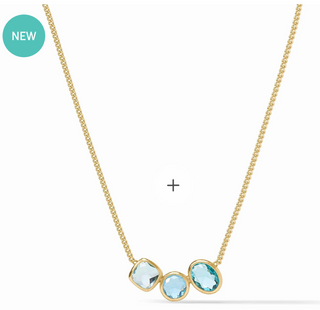 Kaleidoscope Delicate Necklace- Gold- Bahamian Blue