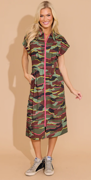 Belle Dress Neon Camo