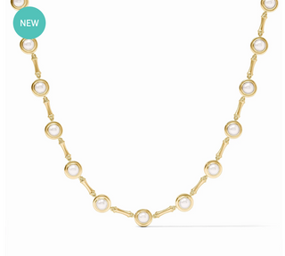 Bamboo Pearl Necklace- Gold- Pearl - OS