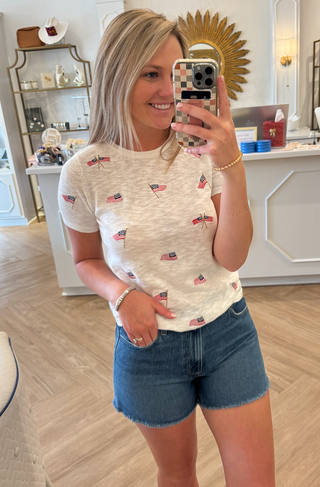 American Flag T-Shirt- White