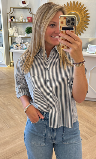 R5213 Black Combo Woven Blouse