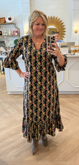 Orchard Dress Berrywood Scroll