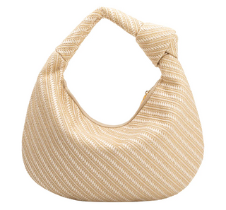 Cher Large Natural Raffia Straw Shoulder Bag