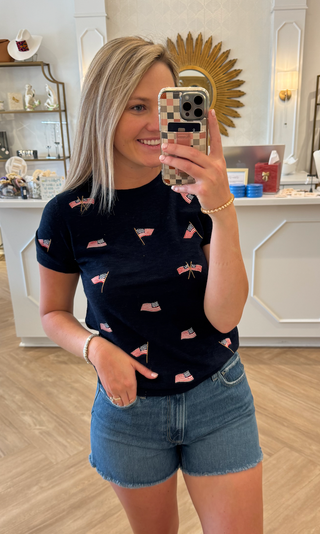T-Shirt American Flag- Navy