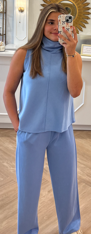 Light Blue Scuba Pull on Pant