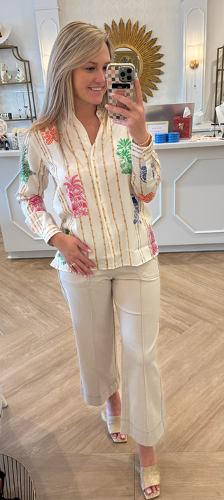 33638 WIDE-LEG ECRU TROUSERS