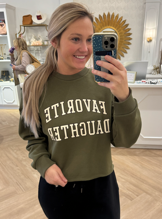 Smoketree/gardenia Cropped Collegiate Sweatshirt