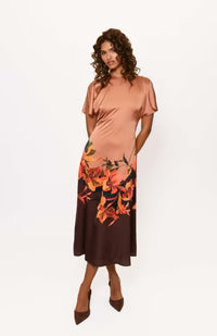 Raven Dress Brown Vintage Floral
